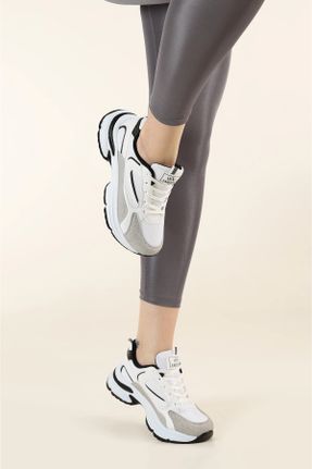 کفش اسنیکر مشکی زنانه بند دار چرم مصنوعی کد 810018497
