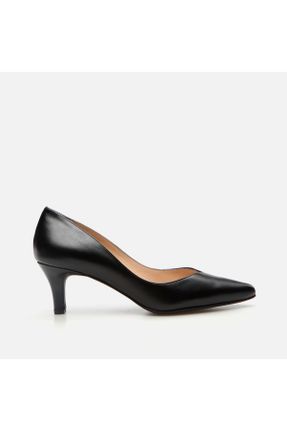 کفش پاشنه بلند کلاسیک مشکی زنانه چرم طبیعی پاشنه نازک پاشنه متوسط ( 5 - 9 cm ) کد 810015474