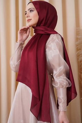 روسری زرشکی شیفون Aknur - کد 810263401