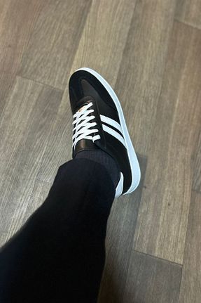 کفش اسنیکر مشکی زنانه بند دار Altın Adım - کد 809985946