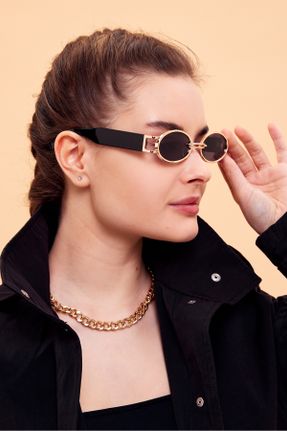 عینک آفتابی مشکی زنانه 50 UV400 استخوان مات مستطیل کد 810039594