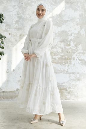 لباس سفید زنانه رگولار بافتنی کد 810083127