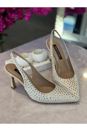 کفش پاشنه بلند کلاسیک بژ زنانه پارچه KRISTE BELL - کد 810160851