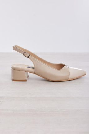 کفش پاشنه بلند کلاسیک بژ زنانه پاشنه ساده پاشنه متوسط ( 5 - 9 cm ) کد 684514846
