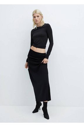 بوت / نیم بوت مشکی زنانه پارچه ای MANGO - کد 757560012