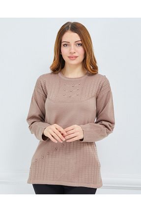 پلیور قهوه ای زنانه ساده Stilmony - کد 810403455