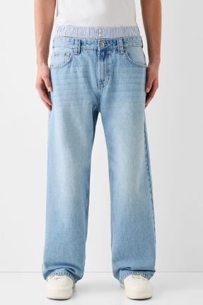 شلوار جین سرمه ای مردانه پاچه رگولار پنبه (نخی) استاندارد کد 809977916