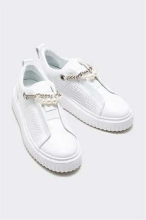 کفش اسنیکر سفید زنانه چرم طبیعی چرم طبیعی کد 810234774