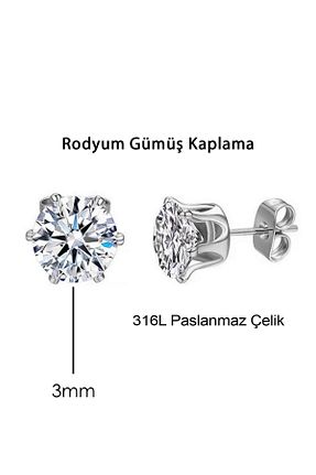 گوشواره استیل (فولاد) زنانه استیل ضد زنگ ByFlorya Jewelry - کد 806480360