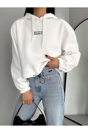 سوئیشرت سفید زنانه نوشته / شعار MsLena Butik - کد 788944987