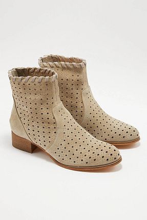 بوت / نیم بوت بژ زنانه چرم خالص Venüs - کد 810299813