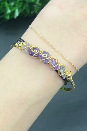 دستبند جواهر طلائی زنانه روکش طلا کد 810371681