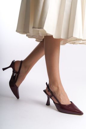 کفش پاشنه بلند کلاسیک زرشکی زنانه PU پاشنه نازک پاشنه متوسط ( 5 - 9 cm ) کد 810116341