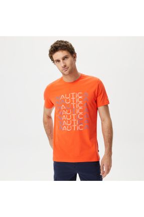 تی شرت نارنجی مردانه رگولار یقه گرد کد 692236273
