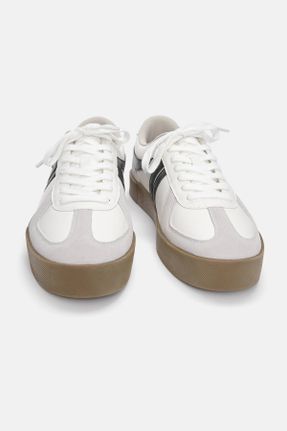 کفش اسنیکر سفید زنانه بند دار پلی اورتان کد 810211291