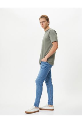 شلوار جین آبی مردانه پاچه تنگ جین کد 785846626