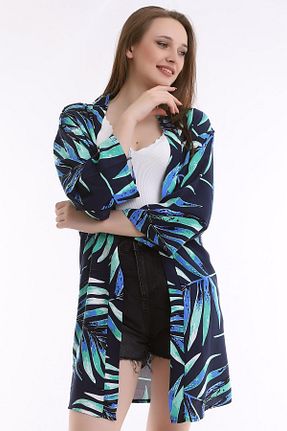 کیمونو و کافتان سرمه ای زنانه ویسکون d dnz fashion - کد 108187601