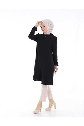 تونیک حجاب مشکی زنانه پلی استر Wazze - کد 108438088