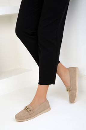 کفش کژوال بژ زنانه چرم مصنوعی پاشنه کوتاه ( 4 - 1 cm ) پاشنه ساده کد 806568909