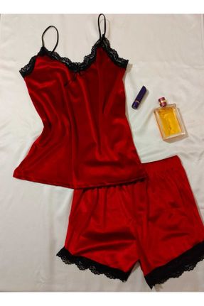 ست لباس راحتی قرمز زنانه مخلوط ویسکون کد 810223489