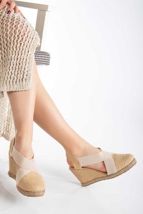 کفش پاشنه بلند پر خاکی زنانه پاشنه متوسط ( 5 - 9 cm ) چرم مصنوعی پاشنه پر کد 810203467
