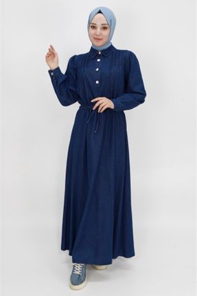 لباس آبی زنانه رگولار جین پنبه - پلی استر کد 810053880