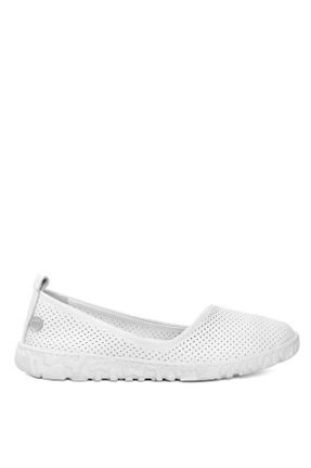 کفش کژوال سفید زنانه چرم طبیعی پاشنه کوتاه ( 4 - 1 cm ) پاشنه ساده کد 810053618