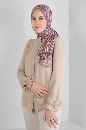 شال نارنجی زنانه پلی استر Alvina - کد 799160777