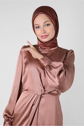 روسری قهوه ای ساتن Alvina - کد 802135989