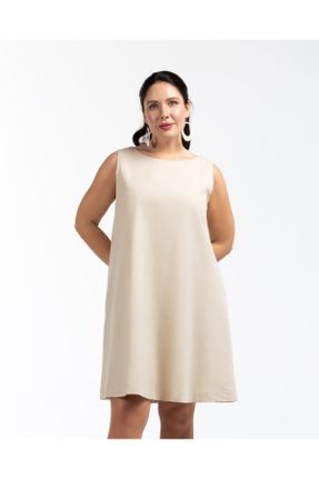 لباس بژ زنانه سایز بزرگ بافتنی کد 810303626
