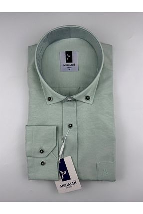 پیراهن سبز مردانه رگولار MEGALDİ - کد 810379680