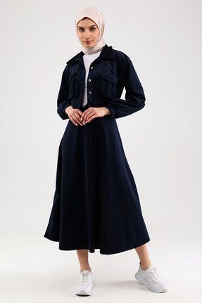 ست بالاتنه و پائین تنه حجاب سرمه ای زنانه رگولار YONEZ MODA - کد 810467836