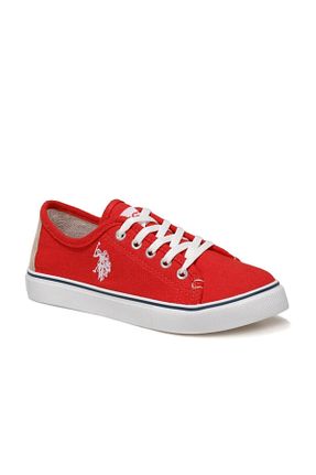 کفش اسنیکر قرمز زنانه بند دار U.S. Polo Assn. - کد 70731349