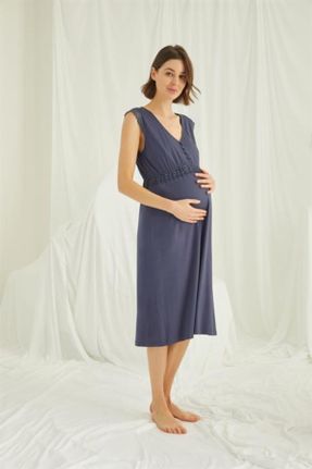 لباس شب حاملگی سرمه ای زنانه ویسکون کد 261697219