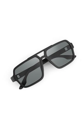 عینک آفتابی مشکی مردانه 59 UV400 پلاستیک مات بیضی کد 811169247