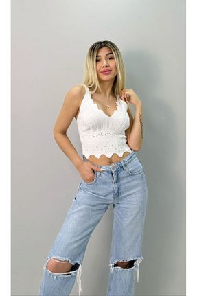 بلوز سفید زنانه ساده Qzen - کد 810529192
