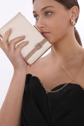 کیف مجلسی بژ زنانه چرم مصنوعی womenacs - کد 358480904