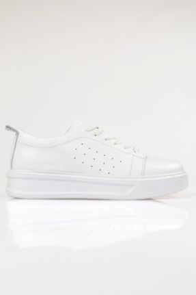 کفش کژوال سفید مردانه چرم طبیعی پاشنه کوتاه ( 4 - 1 cm ) پاشنه ساده کد 810611584