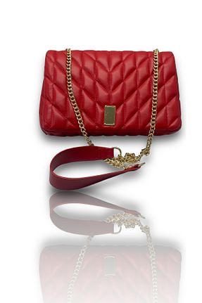 کیف دوشی قرمز زنانه چرم مصنوعی biggbag - کد 764154339