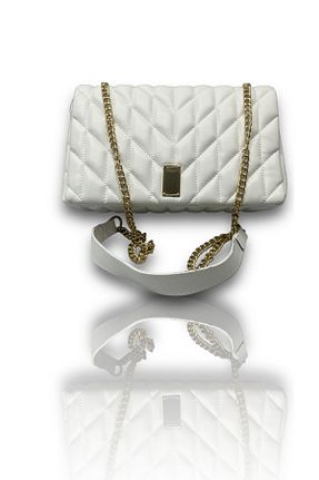 کیف دوشی سفید زنانه چرم مصنوعی biggbag - کد 764154374
