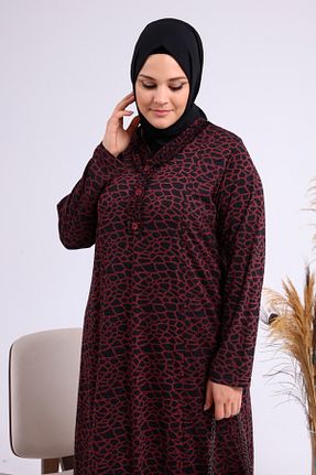 لباس زرشکی زنانه سایز بزرگ بافتنی کد 249619417