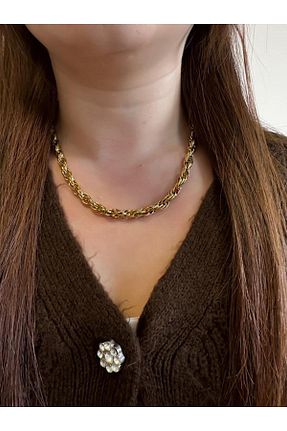 گردنبند استیل ( فولاد ) طلائی زنانه استیل (فولاد) TASARIMDİZAYN - کد 811205763