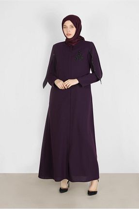 مانتو بلند حجاب بنفش زنانه Alvina - کد 805950913