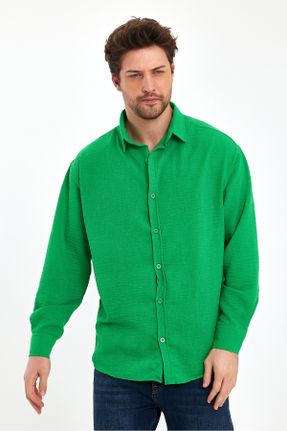 پیراهن سبز مردانه اورسایز یقه پولو کد 811166024
