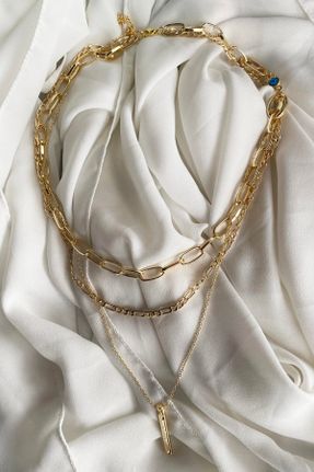 گردنبند جواهر طلائی زنانه کد 810574594