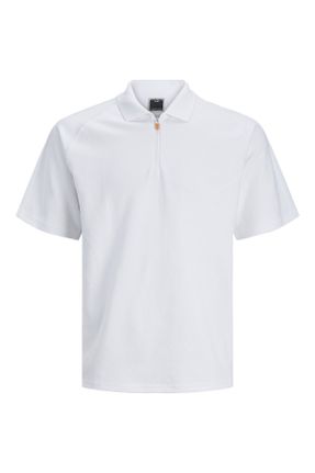 تی شرت سفید مردانه پنبه - پلی استر اسلیم فیت کد 810614128