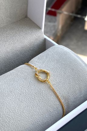 دستبند استیل طلائی زنانه فولاد ( استیل ) کد 810681791