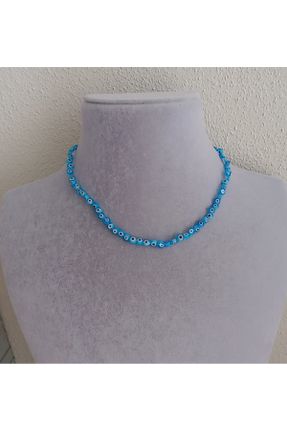 گردنبند جواهر آبی زنانه کد 810758612