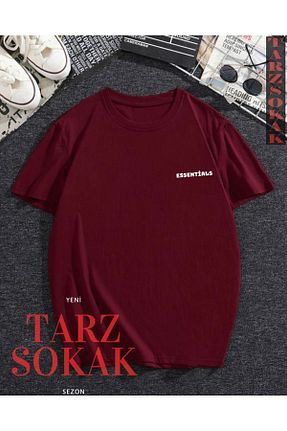 تیشرت زرشکی زنانه اورسایز Tarzsokak - کد 810878200