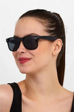 عینک آفتابی قهوه ای زنانه 50 UV400 استخوان مات بیضی کد 299667644